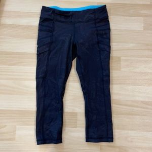 Ivivva by Lululemon Girls cropped leggings with pockets black size 10